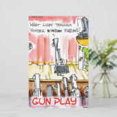 おもしろ銃カートゥーン 便箋 (スタンド正面)