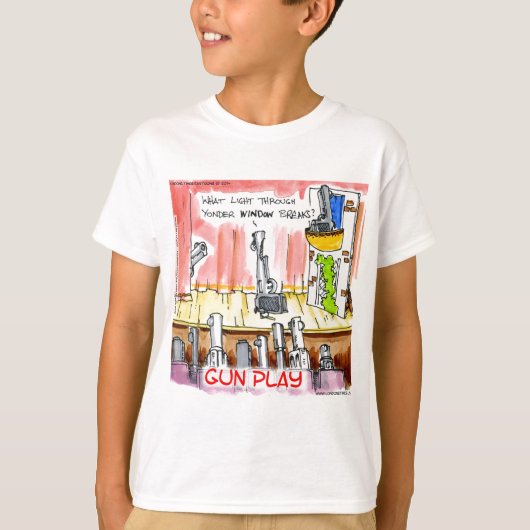 おもしろ銃カートゥーン Tシャツ (正面)