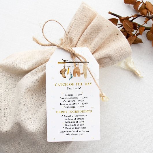 おもしろ雑学 漁師のダービー ベビーシャワー 感謝の気持ち ギフトタグ
