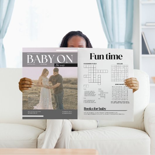 おもしろ雑誌のベビーシャワー招待状 カード