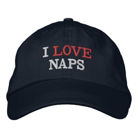おもしろ雑貨野球 I LOVE NAPS 刺繍入りキャップ (正面)