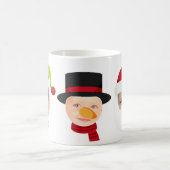 おもしろ顔のエルフとサンタのマグカップ コーヒーマグカップ (中央)