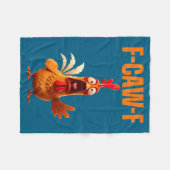 おもしろ鶏コワイ系ユーモア名言雄鳥ミーム フリースブランケット (正面(横))