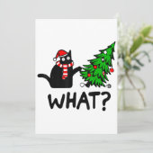 おもしろ黒猫ギフト クリスマスツリーを倒す C 招待状 (スタンド正面)