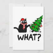 おもしろ黒猫ギフト クリスマスツリーを倒す C 招待状 (裏面)