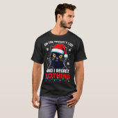 おもしろ黒猫クリスマス 後悔ゼロの猫ラバー Tシャツ (正面フル)