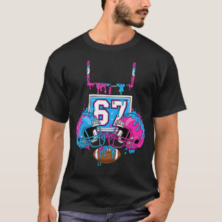 おもしろ67フットボールアイスクリームドリップ67th tシャツ