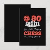 おもしろ80歳の誕生日ギフト - 80歳のチェス女王 招待状 (正面/裏面)