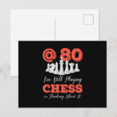 おもしろ80歳誕生日ギフト - 80歳のチェス女王 インビテーションポストカード (正面/裏面)