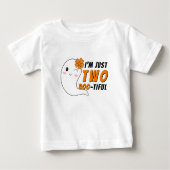 おもしろ かわいい おばけ ハロウィン 2歳 誕生日 ベビーTシャツ (正面)