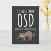 おもしろ かわいい ナマケモノ カード ユーモア のある 怠け者 動物 ユーモア (黄色い花)