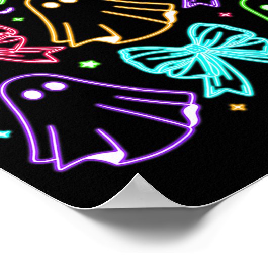 おもしろ かわいい ブー 幽霊 そっきー シーズン グロー イン ハロウィン ポスター (角)