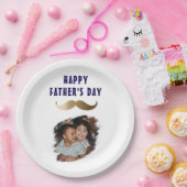 おもしろ シンプル ヒゲ 幸せな父の日 フォト ペーパープレート (パーティー)