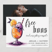 おもしろ ドリンク 無料 写真 ハロウィン ウェディング セーブザデート (正面/裏面)