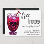 おもしろ ドリンク 無料 写真 ハロウィン ウェディング セーブザデート (正面/裏面)