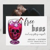 おもしろ ドリンク 無料 写真 ハロウィン 結婚式 セーブザデート (正面/裏面)