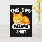 おもしろ ネコ寝間着 シャツ これは俺の パジャマ メンズ用 カード (黄色い花)