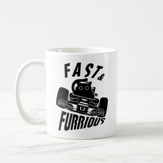 おもしろ ファリアス 車を運転する猫 コーヒーマグカップ (左)