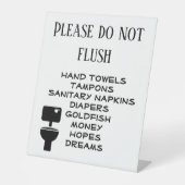 おもしろ フラッシュ不可 ビジネス トイレ 台座サイン (正面)