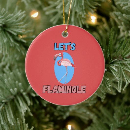 おもしろ フラミンゴ オーナメント Let's Flamingle (ツリー)