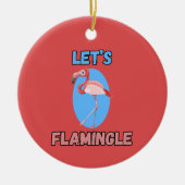 おもしろ フラミンゴ オーナメント Let's Flamingle (正面)