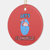 おもしろ フラミンゴ オーナメント Let's Flamingle (左)