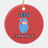 おもしろ フラミンゴ オーナメント Let's Flamingle (裏面)