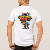 おもしろ 低バッテリー人間 Tシャツ | 内向的な人のユーモア (裏面)