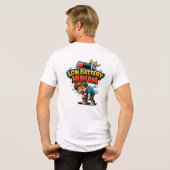 おもしろ 低バッテリー人間 Tシャツ | 内向的な人のユーモア (裏面全面)