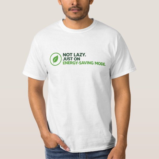 おもしろ"省エネモード"グラフィックTシャツ Tシャツ (正面)