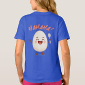 おもしろ 笑い卵 カートゥーン ガールズ Tシャツ | かわいい (裏面)
