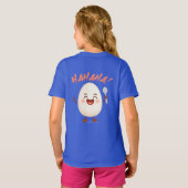 おもしろ 笑い卵 カートゥーン ガールズ Tシャツ | かわいい (裏面フル)