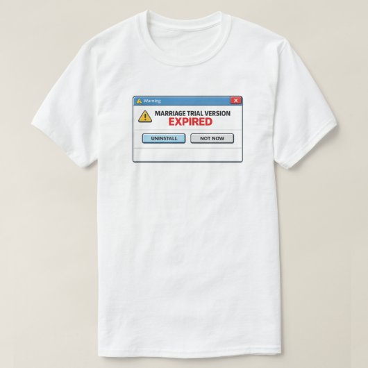 おもしろ 結婚体験版期限切れ 離婚ユーモア Tシャツ (デザイン正面)