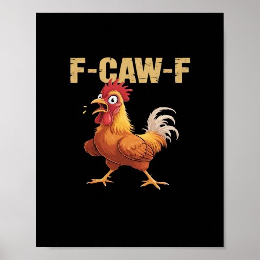 おもしろF-Caw-Fニワトリおもしろトレンド ポスター (正面)