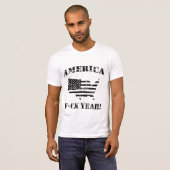 おもしろTシャツアメリカF*CK YEAH!-ディストレスト Tシャツ (正面フル)