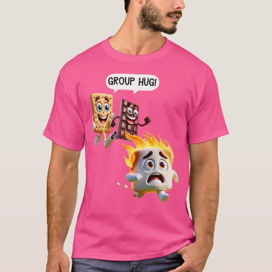 おもしろTシャツ男性へスモアーキャンプ焼き出し Tシャツ (正面)