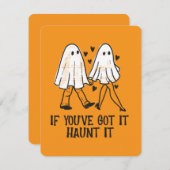 おもし前が得持ってる – かわいい幽霊カップル シーズンカード (正面/裏面)