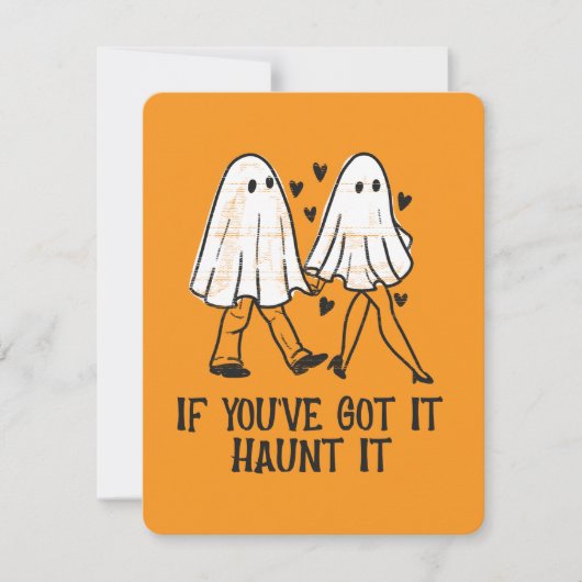 おもし前が得持ってる – かわいい幽霊カップル シーズンカード (正面)