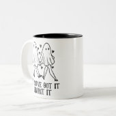 おもし前が得持ってる – かわいい幽霊カップル ツートーンマグカップ (正面左)