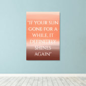 「おもし前の太陽はしばらく行く」 |感動的 | キャンバスプリント (インサイチュ (ウッドフロア))