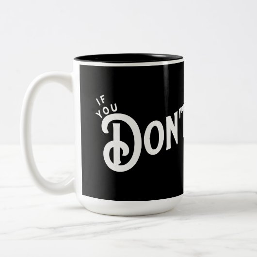 おもし前はやめ...お前の勝ち。 ツートーンマグカップ (左)