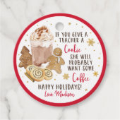 おもし前は与え先生にクッキー冬のコーヒーギフト フェイバータグ (正面)