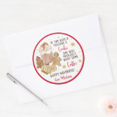 おもし前は与え先生にクッキー冬のコーヒーギフト ラウンドシール (封筒)