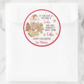 おもし前は与え先生にクッキー冬のコーヒーギフト ラウンドシール (バッグ)