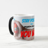 おもし前は前向き窮地に立たねばならぬ。お前は勝つ！ モーフィングマグカップ (正面左)