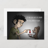 おもし走はキャンディのハロウィーンカード シーズンポストカード (正面/裏面)