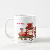 おもちゃお洒落付きヴィンテージクリスマストレイン コーヒーマグカップ (左)