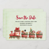 おもちゃお洒落付きヴィンテージクリスマストレイン セーブザデート (正面/裏面)