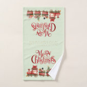 おもちゃお洒落付きヴィンテージクリスマストレイン バスタオルセット (ハンドタオル)