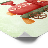 おもちゃお洒落付きヴィンテージクリスマストレイン ポスター (角)